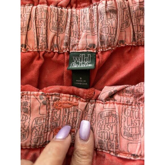Wild Fable Paperbag‎ Barrel Shorts Orange Pull Up Small Beach Cruise Vacation - Picture 5 of 5